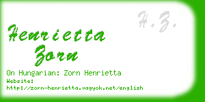 henrietta zorn business card